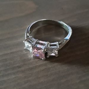 Pink CZ ring
